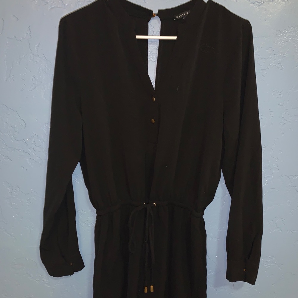 Black long sleeve romper